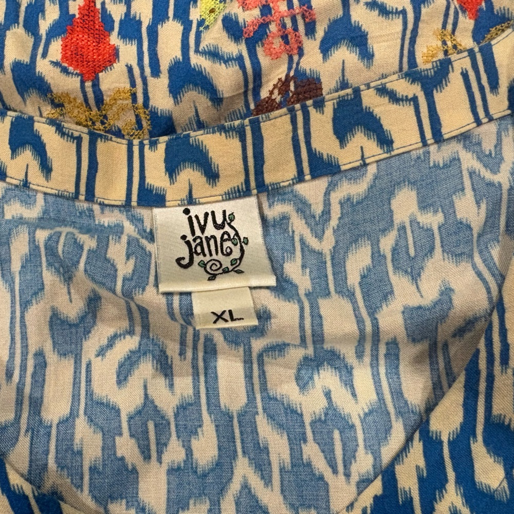 ivy jane Blue & White Patterned Tunic with Colorful Hem - Picture 5 of 5